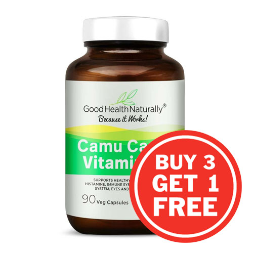 Camu Camu Vitamin C -  4 x 90 Capsules ( ONE PACK FREE )